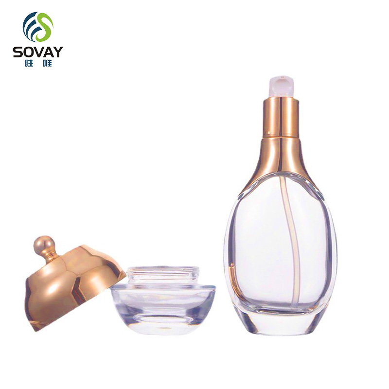 SE54N Cosmetic Face Oil Packaging Glass Bottle 15ml 30ml 50ml Clear Round Essential Oil Glass Dropper Bottle