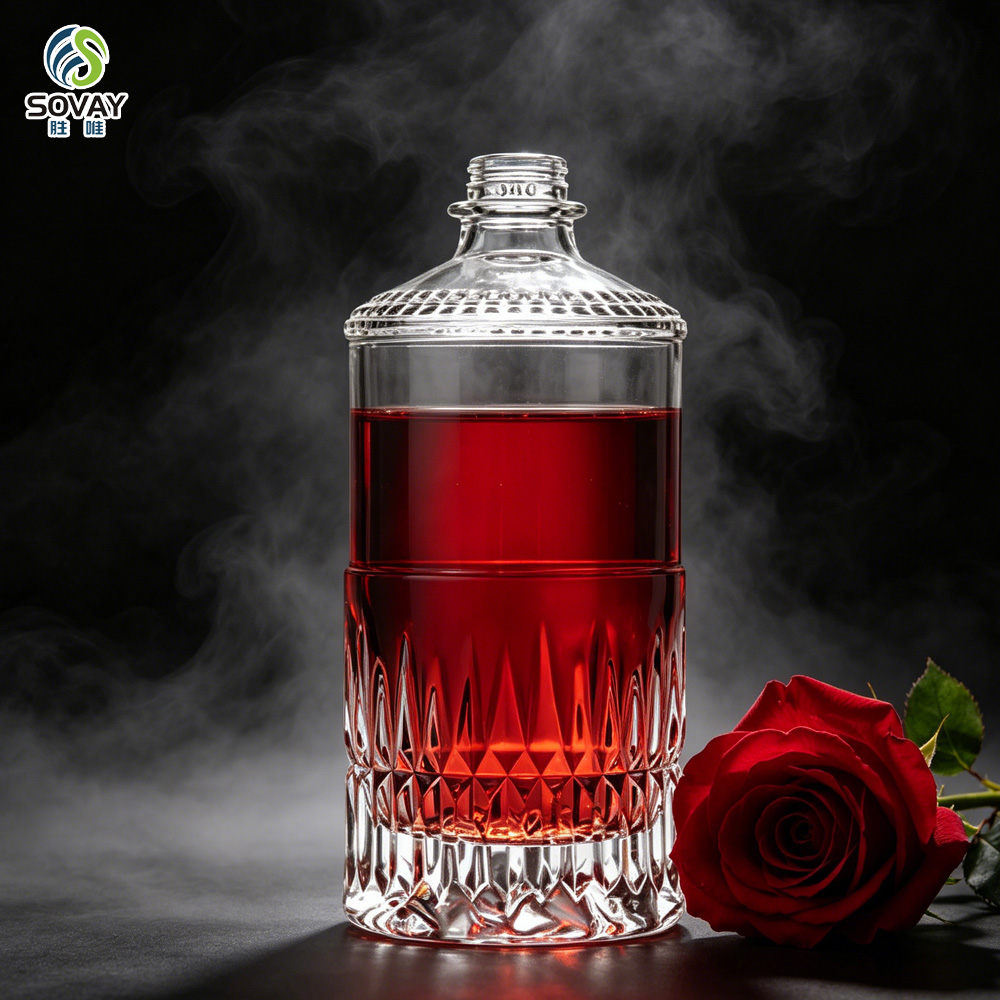 SW170 Cork Sealing Type Fancy Liquor Bottle 500ml Glass Bottle for Vodka