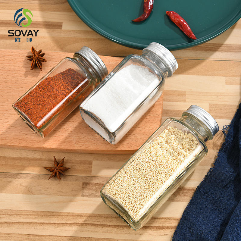 SG47N Wholesale 100ml 120ml 180ml 250ml Kitchen Seasoning Glass Bottles Steel-Lid Food Storage Jars for BBQ Chili Salt Camping & Pot Use Leak-Proof