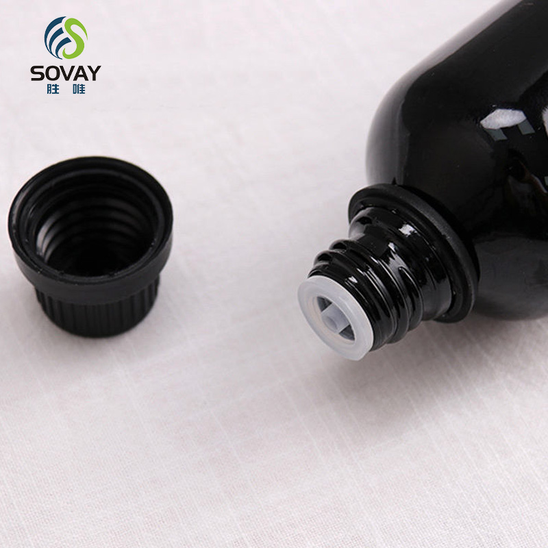 SE40 Matte Black Glass Essential Oil Serum Dropper Bottle with Tamper Proof Screw Cap 5ml to 100ml Sizes MOQ 100PCS