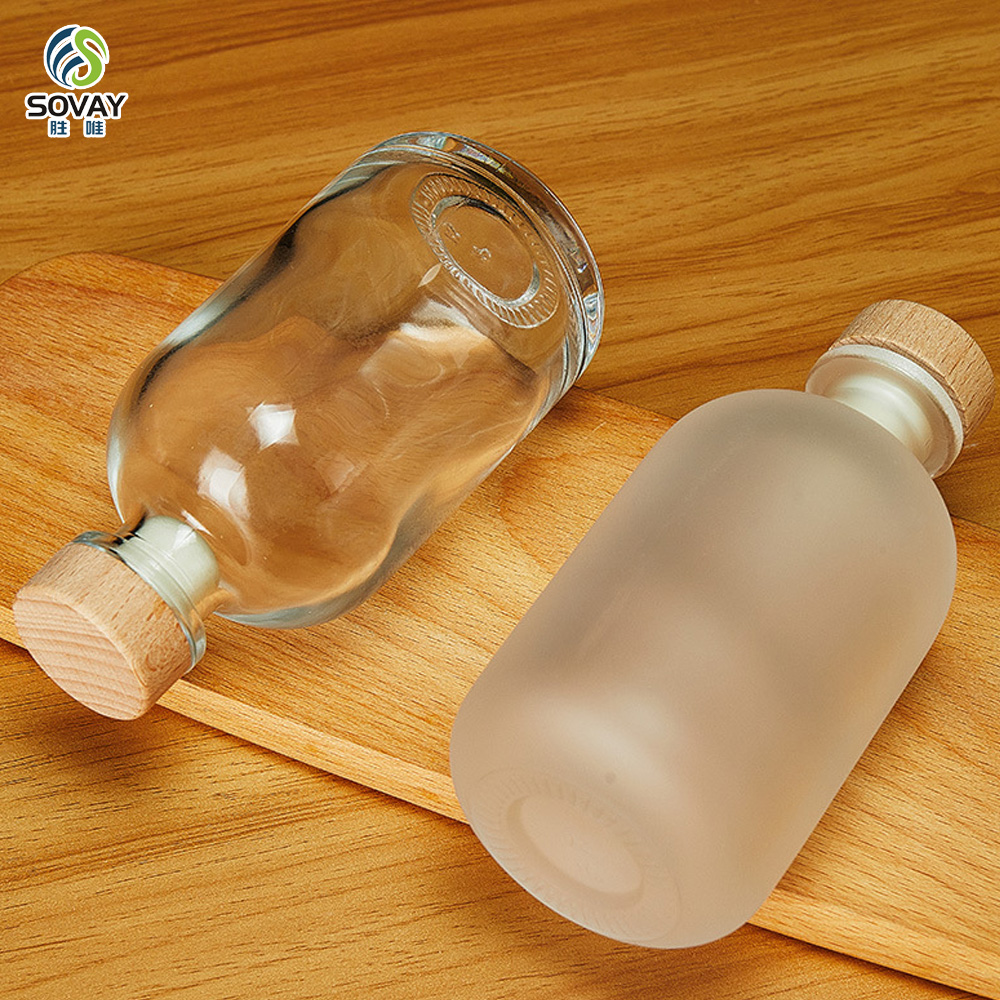 SW163 100ml 250ml 375ml 500ml Essential Oils Glass Aroma Diffuser Bottle Vodka Liquor Glass Bottle with Cap