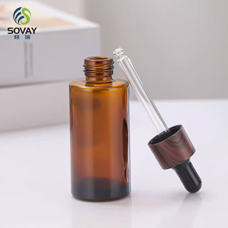 SE08 20ml 30ml 40ml 50ml 60ml 80ml 100ml Wholesale Brown Round Hand Body Amber Glass Lotion Bottle with Pump Spray