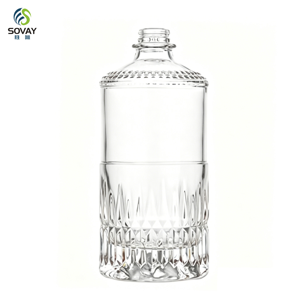 SW170 Cork Sealing Type Fancy Liquor Bottle 500ml Glass Bottle for Vodka