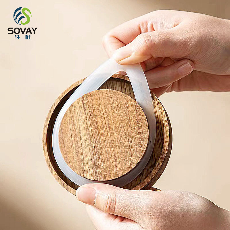 SG44N 500ml 750ml 1000ml Vintage Glass Canister Storage Jar with Seal Wooden Lid Retro Design for Household Dried Fruit Snacks Glass Storage Jars