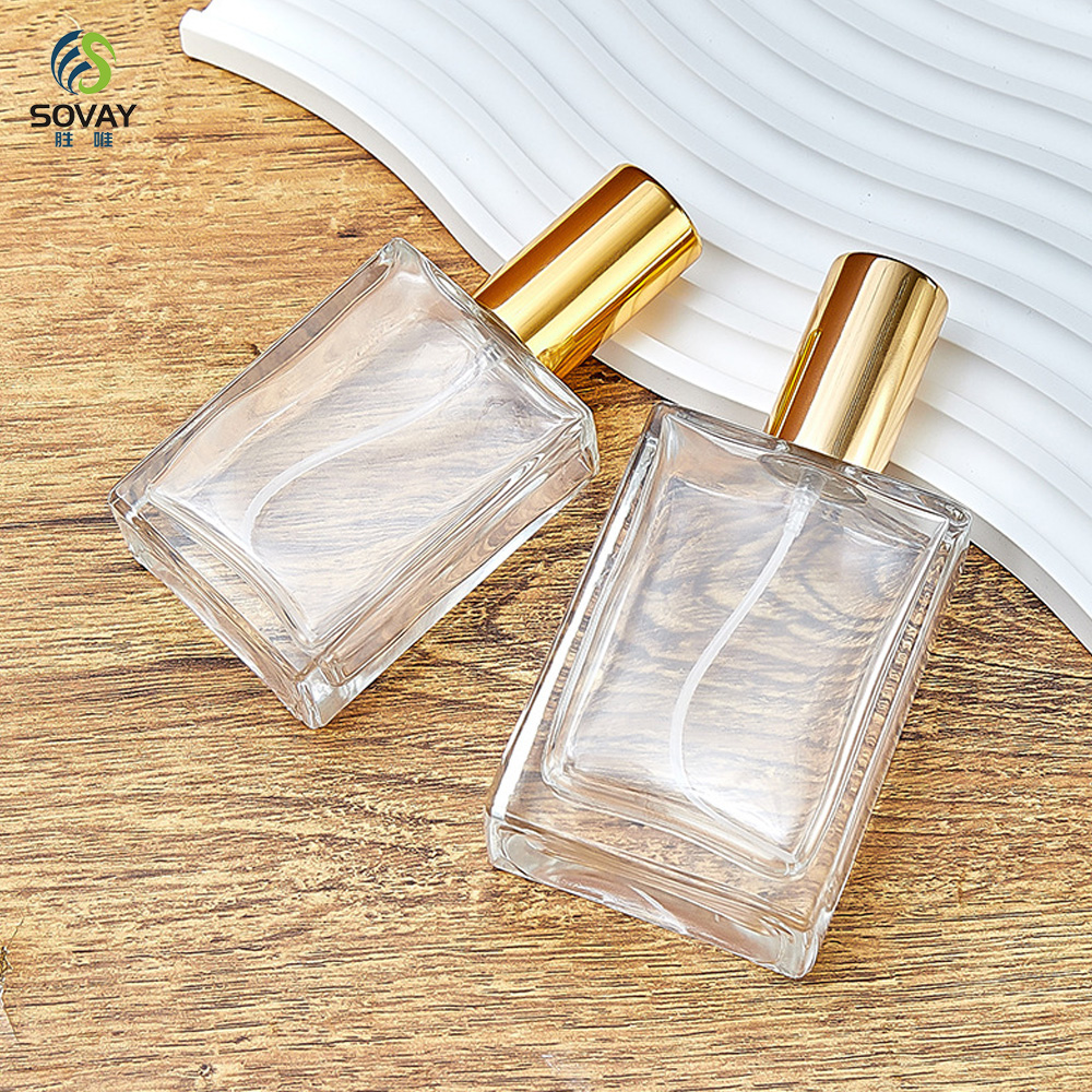 SP33N Square 30ml 50ml 100ml Luxury Empty Glass Spray Perfume Bottles Packaging Glass Bottle