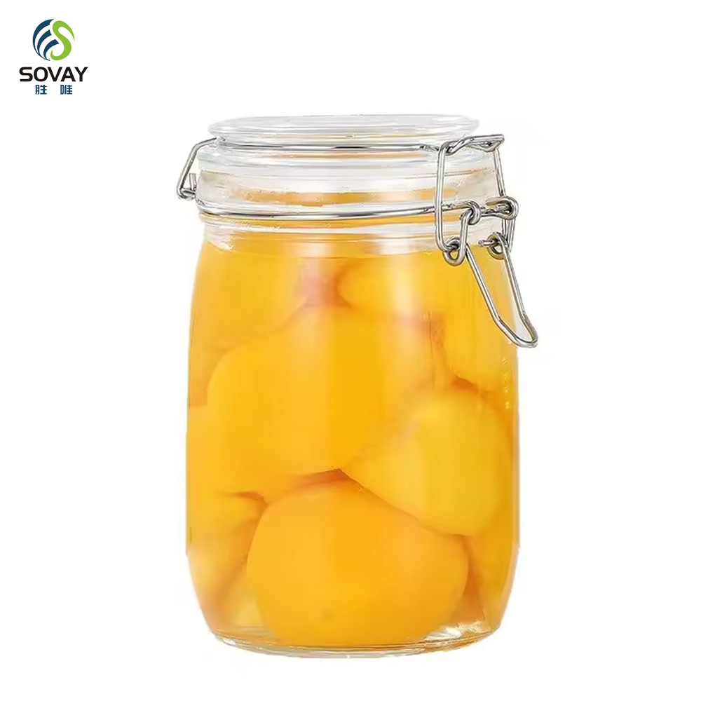 SG06 Jam Jar Airtight Glass with Stainless Steel Clip 125ml 280ml 380ml 500ml 750ml 1000ml 1500ml 2000ml 3000ml Storage Bottles & Jars Cover