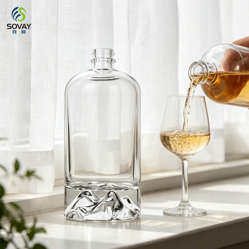 SW162 Wholesale 500ml Wine Glass Bottle Decanter Empty for Liquor Spirits Whiskey Packaging Glass Mountain Bottle