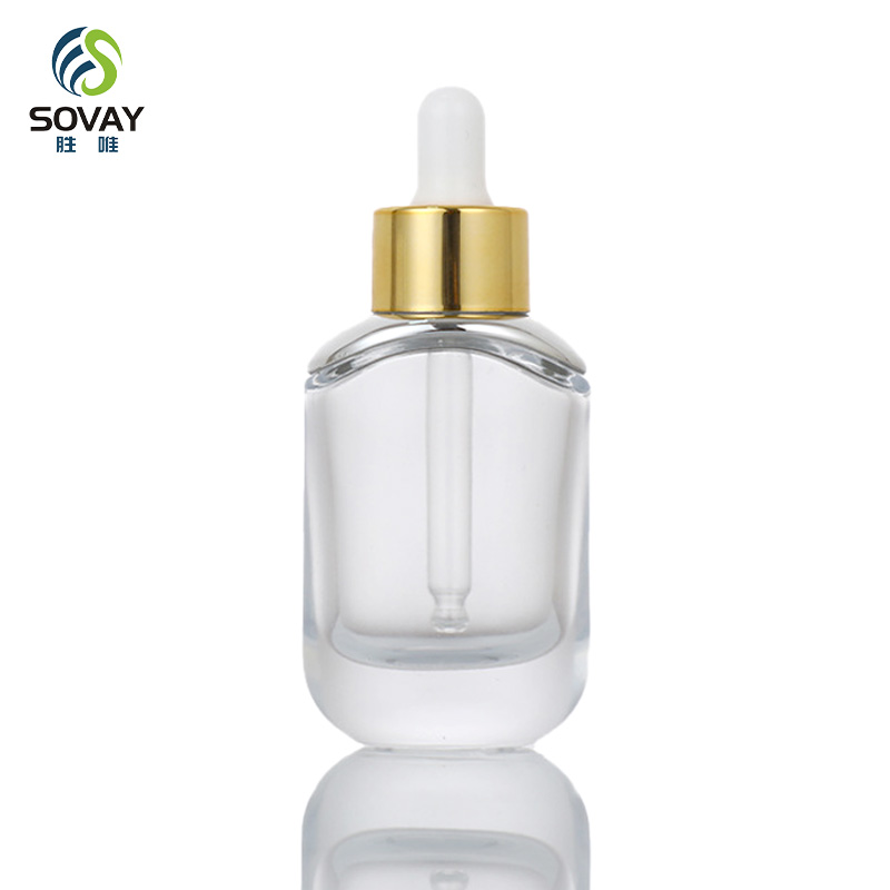 SE45N Luxury 30 Ml Thick Bottom Customized 15ml 30ml 50ml Oval Glass Dropper Bottle Serum Essential Oil Perfume Glass Cosmetic Bottle