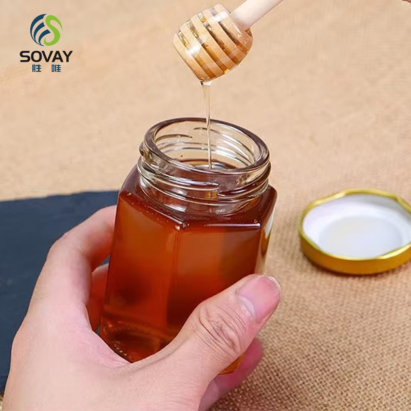 SG17 Sample Provided 45ml 100ml 180ml 280ml 380ml 500ml 730ml Hexagonal Honey Glass Jar Jam Jar with Lid
