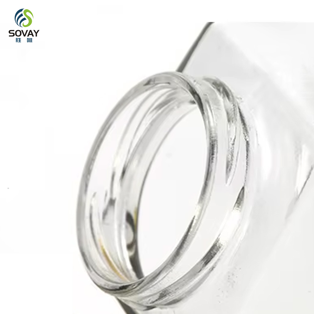 SG10N Wholesale Honey Jar Glass Hexagon Shape Honey Jar Glass with Wooden Dipper and Cork Lid Cover Honey Syrup Storage