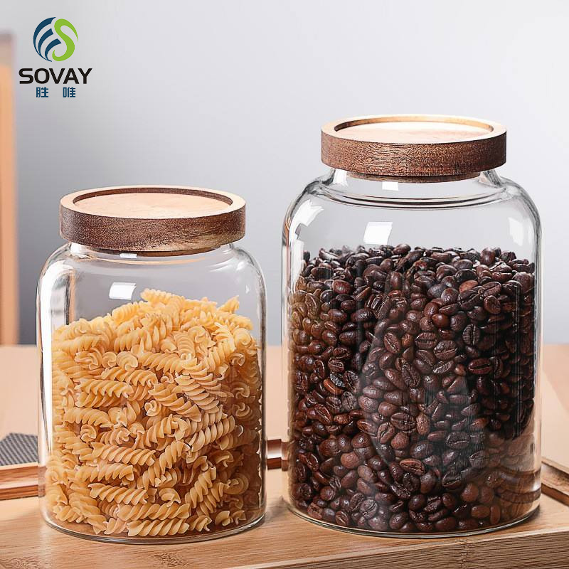 SG41N Modern Glass Spice Jar with Lid Home Kitchen Food Storage Container for Party Use