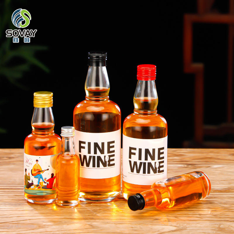 SW87 Premium Matte Finish Geometric Alcohol Container Spirits Decanter Crystal Clear Wine Bottles