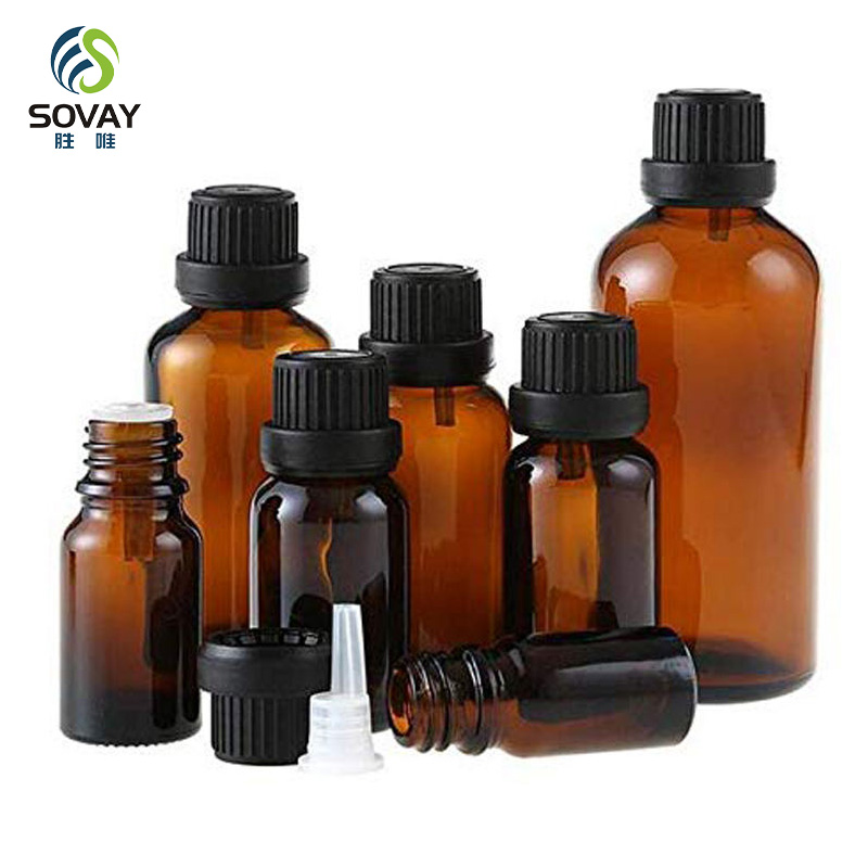 SE35N 5ml 10ml 15ml 20ml 30ml 50ml 100ml Brown&Matte Black Glass Essential Bottle with Insert Dropper