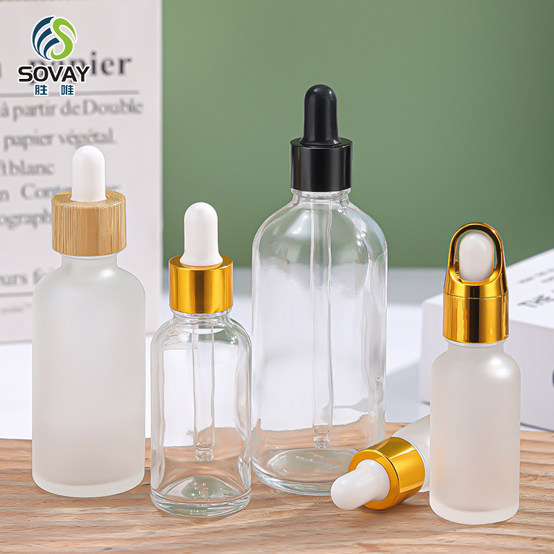 SE39N 5ml 10ml 15ml 20ml 30ml 50ml 100ml Clear Glass Serum Hair Oil Bottle Dropper Essential Oil Glass Bottle