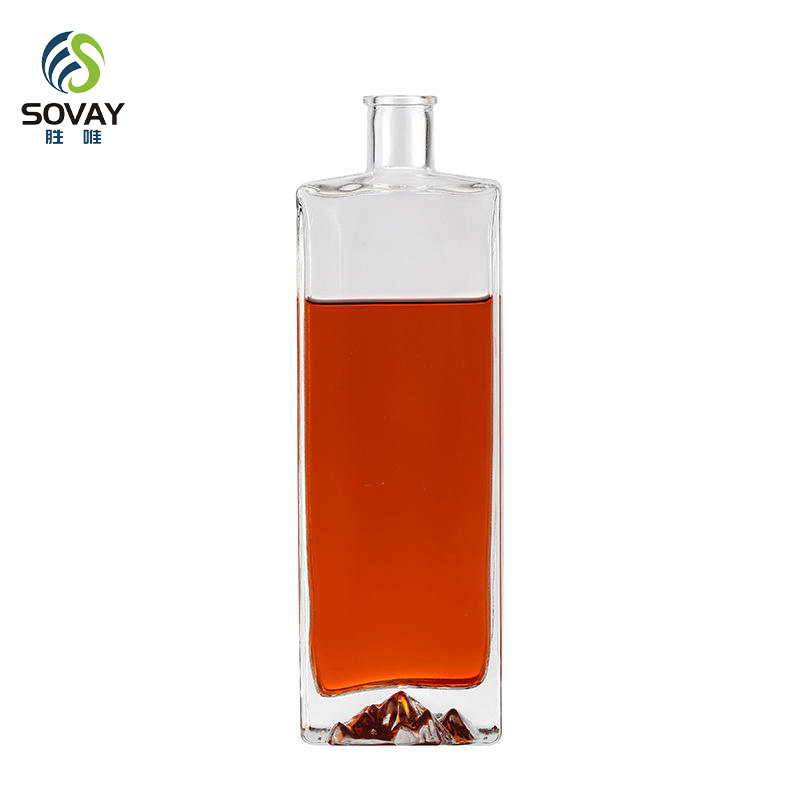 SW134 High-Quality Beautifully Designed Sealed Clear Brandy Tequila Glass Bottle for Spirits