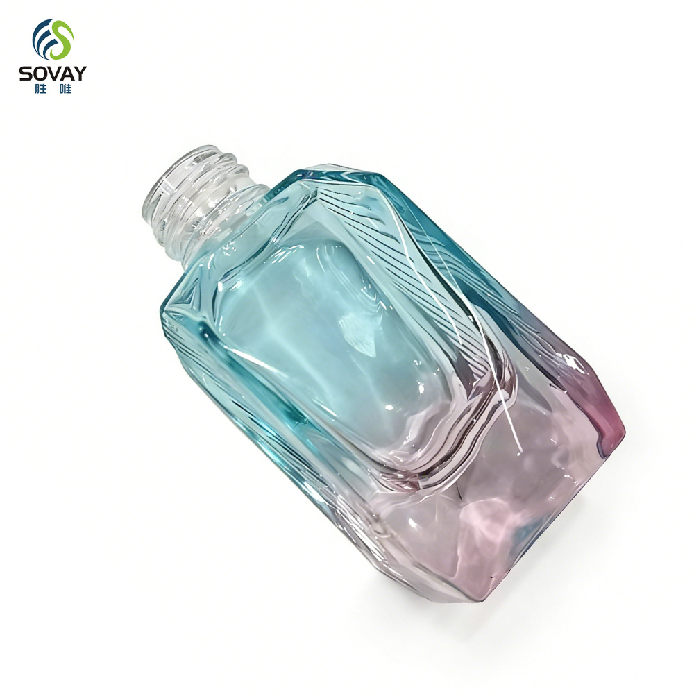 SE59 Luxury 30ml 50ml Flat Shoulder Square Serum Bottle Empty Thick Bottom 30 Ml Square Glass Essential Oil Bottle with Dropper