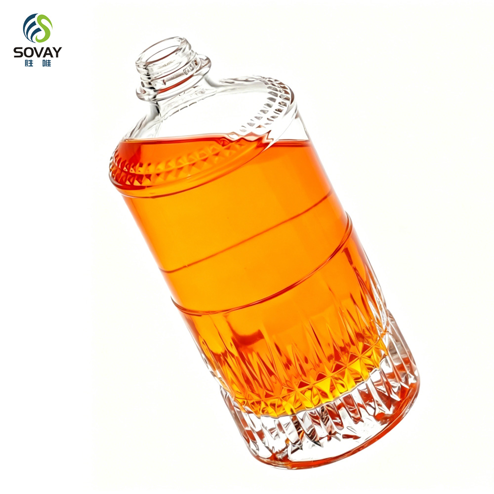 SW170 Cork Sealing Type Fancy Liquor Bottle 500ml Glass Bottle for Vodka