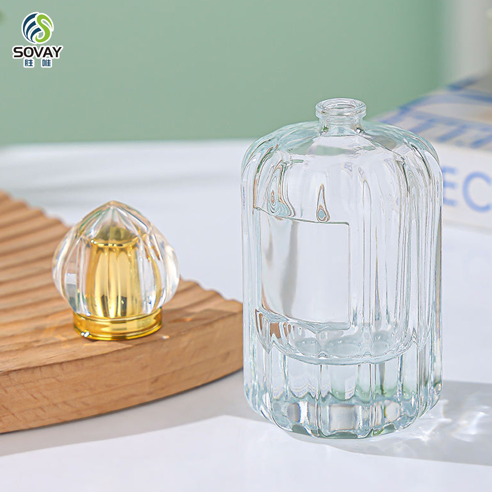 SP46 Square Spray Perfume Glass Bottle 30ml 50ml 100ml Luxury Perfume Bottle with Wooden Lid