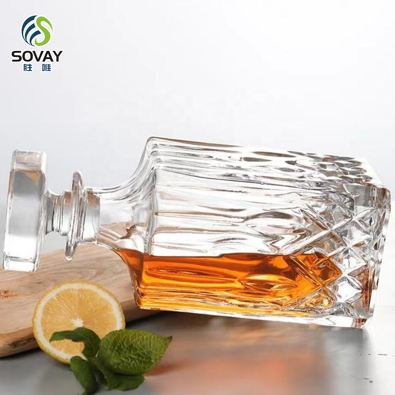 SW129N Hot Selling 700ml Screen Printed Whiskey Decanter Set with Rubber Stopper Best Price From China Factory for Tequila & Whisky