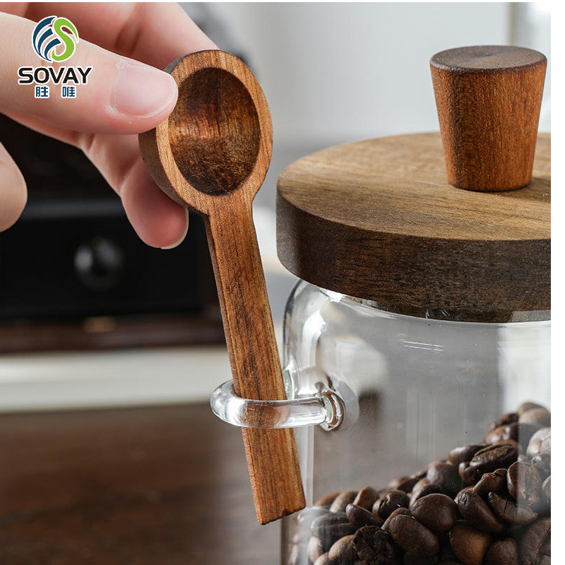 SG37N 400ml 600ml 900ml Modern Glass Sealed Storage Jar for Coffee Tea Kitchen Multigrain Snacks Condiments Cover Parties Customizable