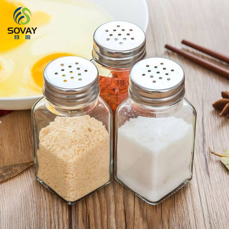 SG47N Wholesale 100ml 120ml 180ml 250ml Kitchen Seasoning Glass Bottles Steel-Lid Food Storage Jars for BBQ Chili Salt Camping & Pot Use Leak-Proof