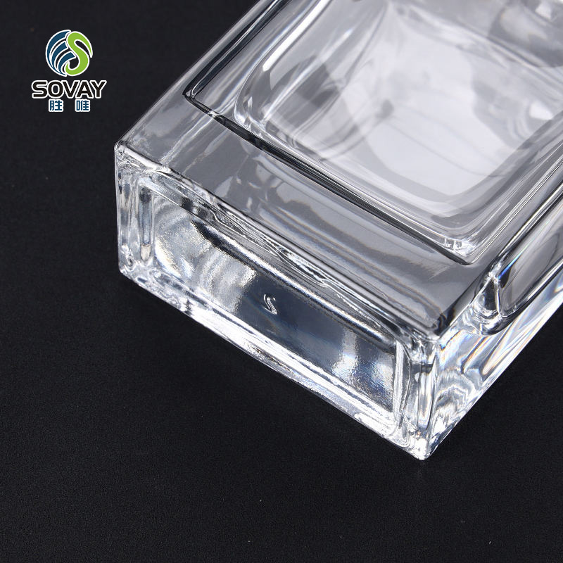 SP16 Factory Selling Clear Black Square Glass Cologne Bottle Empty Fragrance Perfume Bottle Packaging 30ml 50ml 100ml Perfume Bottles
