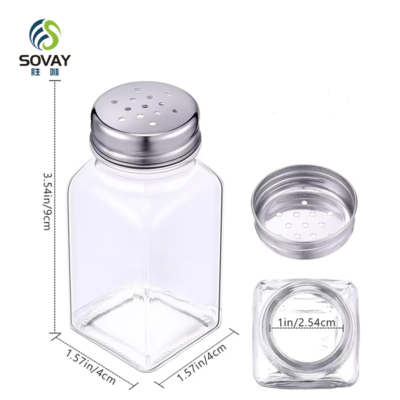 SG47N Wholesale 100ml 120ml 180ml 250ml Kitchen Seasoning Glass Bottles Steel-Lid Food Storage Jars for BBQ Chili Salt Camping & Pot Use Leak-Proof