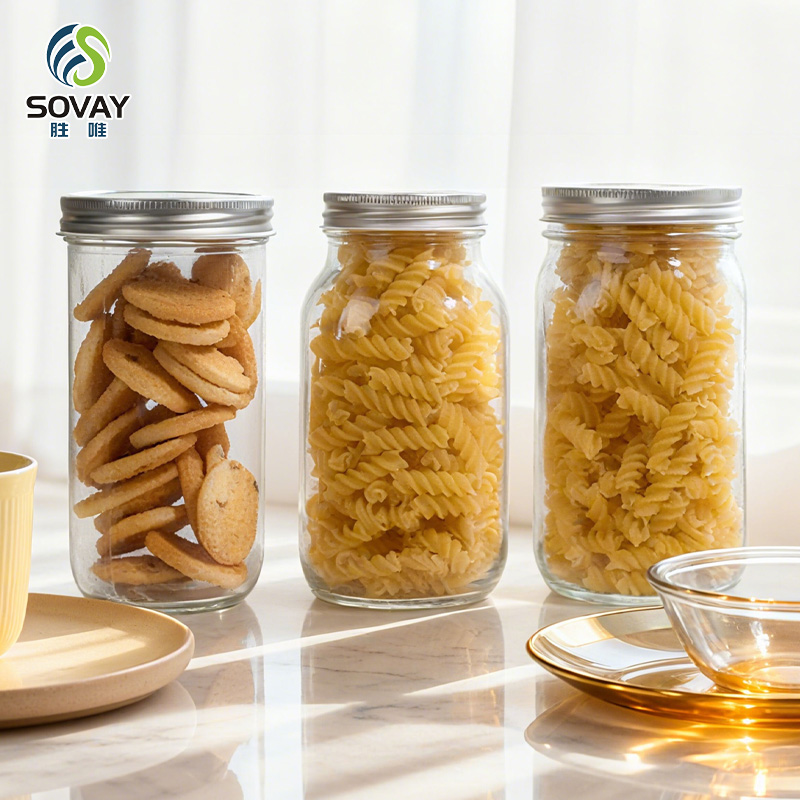 SG16 Wholesale Empty 100ml to 1000ml Wide Mouth Honey Jam Storage Glass Jar Pickle Food with Screw Cap