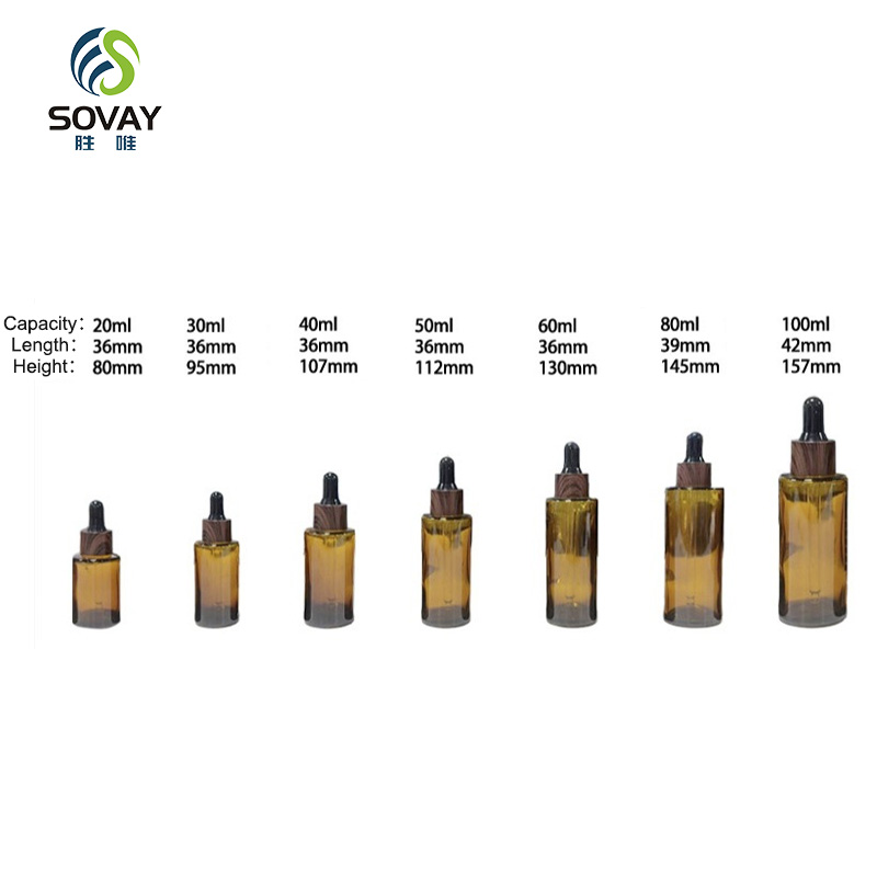 SE08 20ml 30ml 40ml 50ml 60ml 80ml 100ml Wholesale Brown Round Hand Body Amber Glass Lotion Bottle with Pump Spray