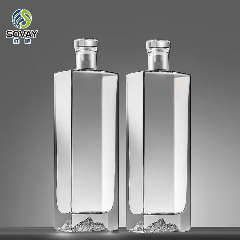 SW134 High-Quality Beautifully Designed Sealed Clear Brandy Tequila Glass Bottle for Spirits