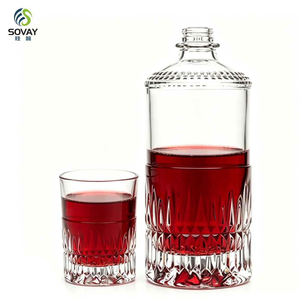 SW170 Cork Sealing Type Fancy Liquor Bottle 500ml Glass Bottle for Vodka