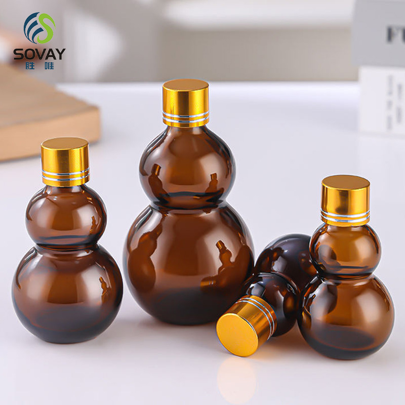 SE03 Empty Customized Amber Color 10ml 20ml 30ml 50ml 100ml New Design European Style Essential Oil Glass Bottle with Cap Dropper Screen Printing