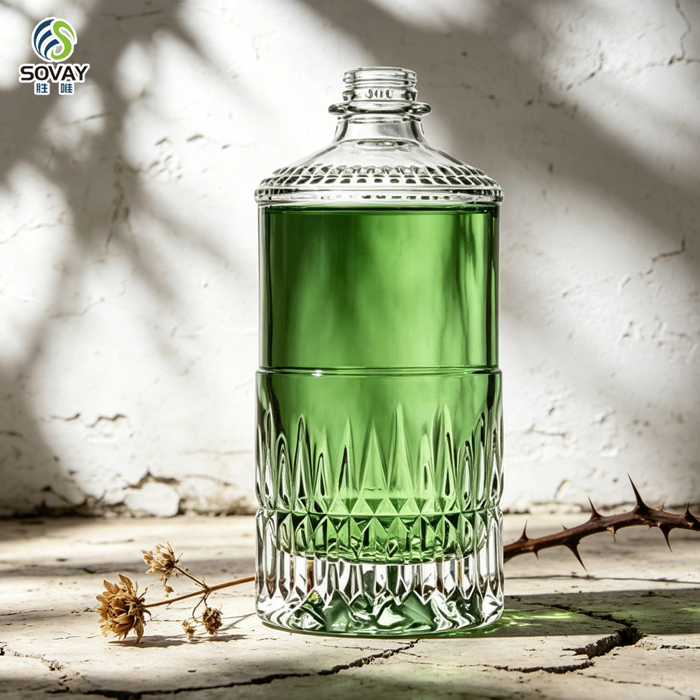 SW170 Cork Sealing Type Fancy Liquor Bottle 500ml Glass Bottle for Vodka