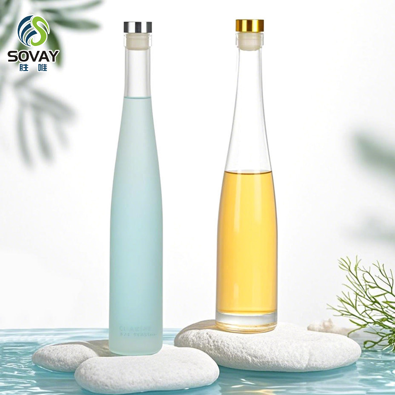 SW125N Wholesale 375ml 500ml Clear Empty Beverage Bottles Long Neck Glass Wine Bottles for Whisky