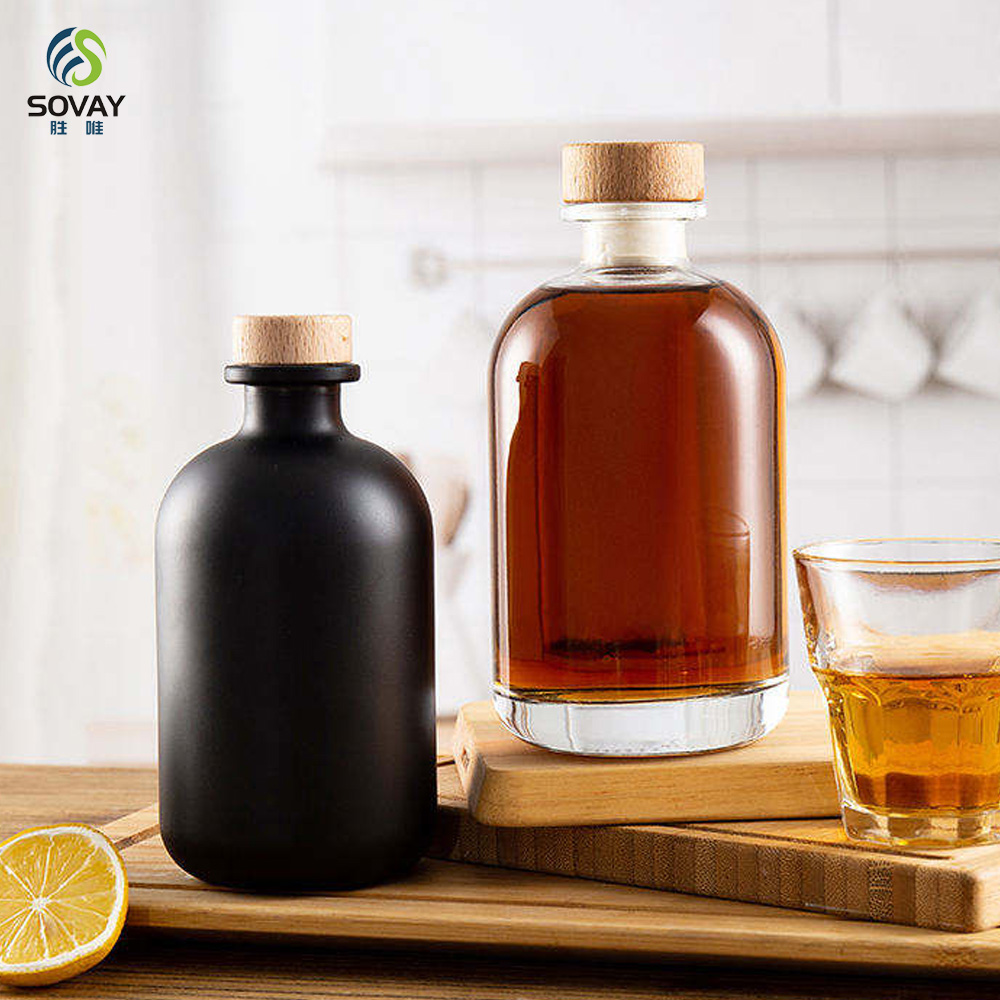 SW163 100ml 250ml 375ml 500ml Essential Oils Glass Aroma Diffuser Bottle Vodka Liquor Glass Bottle with Cap