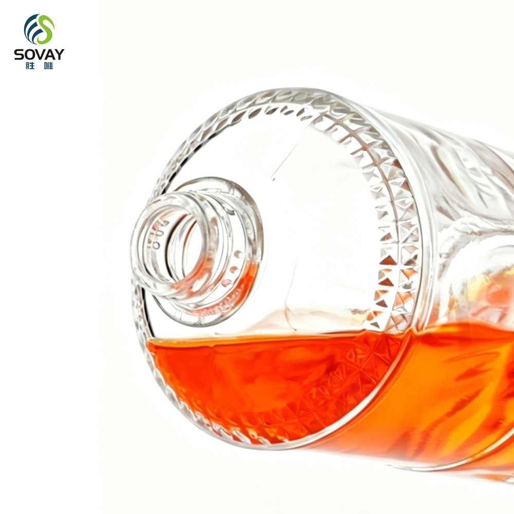 SW170 Cork Sealing Type Fancy Liquor Bottle 500ml Glass Bottle for Vodka