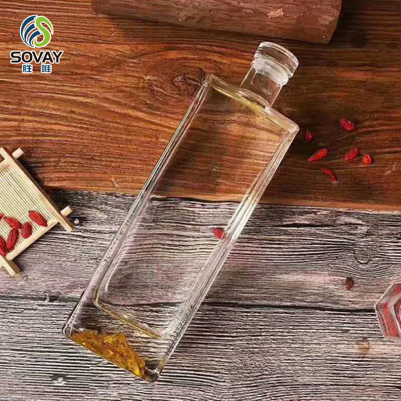 SW134 High-Quality Beautifully Designed Sealed Clear Brandy Tequila Glass Bottle for Spirits