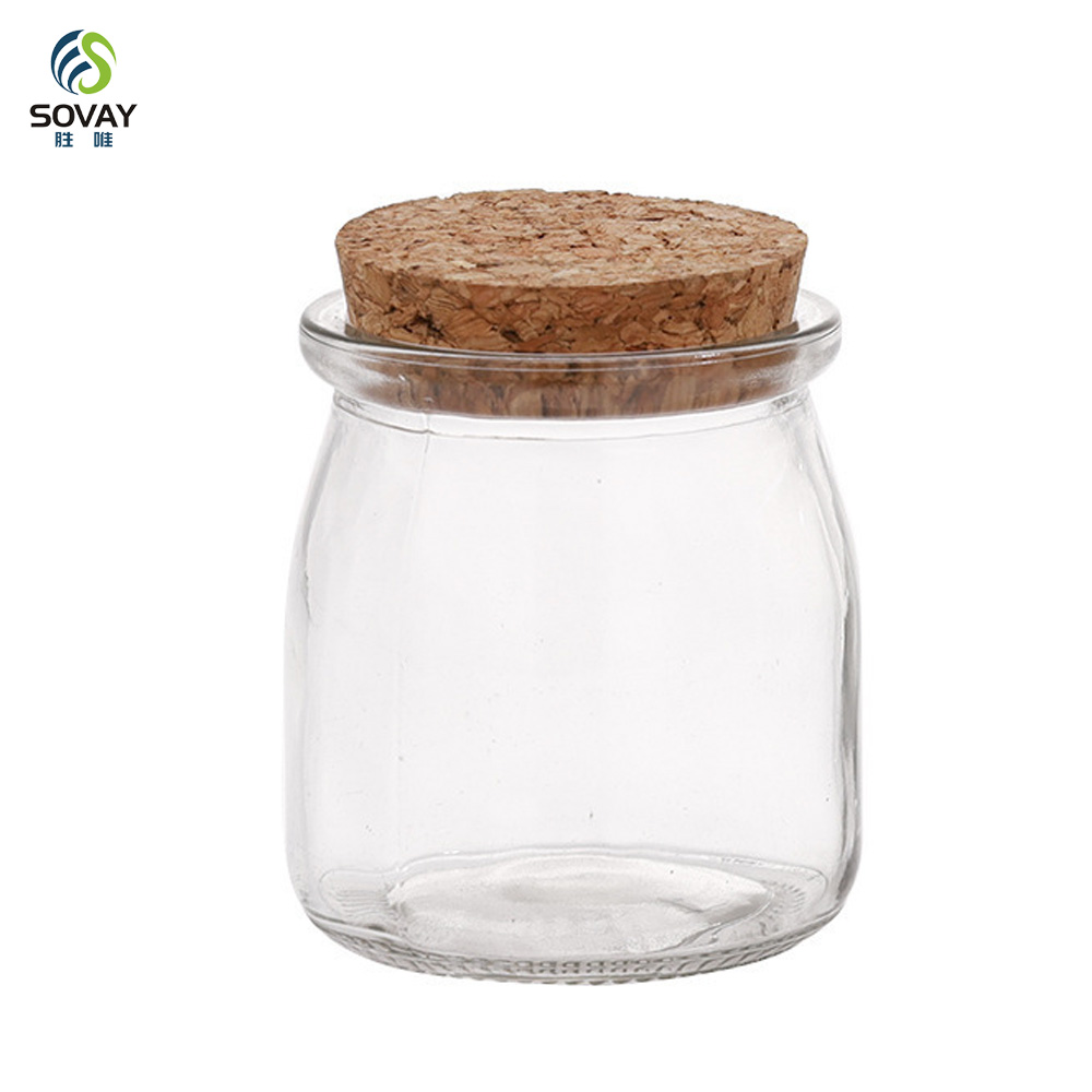 SG64N Empty Yogurt Container Glass Cookie 100ml 150ml Pudding Packaging Coconut Pudding Cream for Curling Hair Pudding Jar 200 Ml