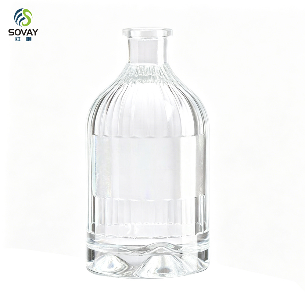 SW167 High Quality Custom Fancy Shape Clear Spirits Liquor Glass Bottles 500ml Customizable Bottle
