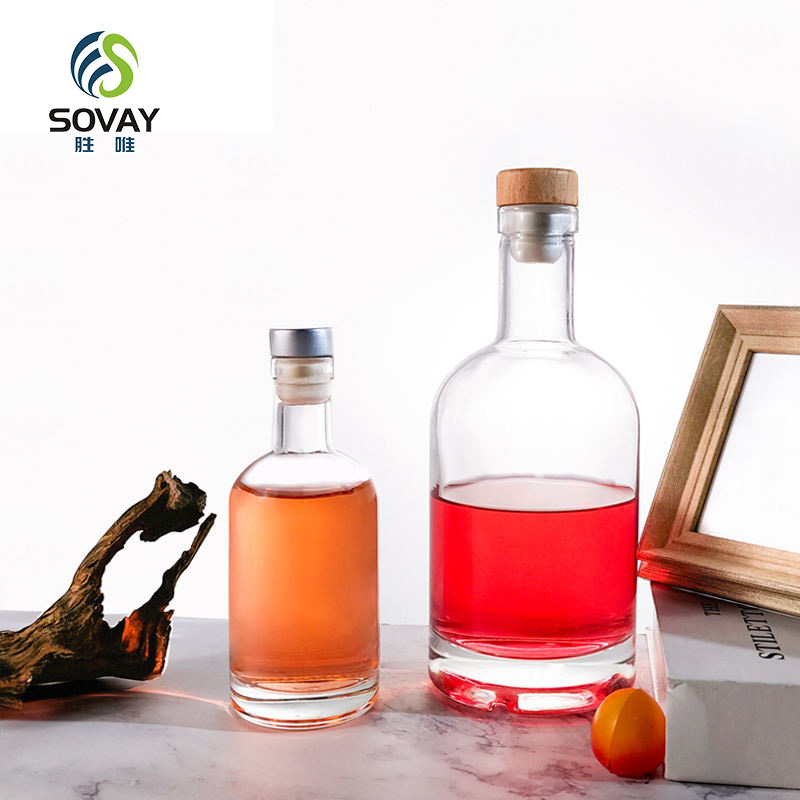 SW28 100ml 200ml 375ml 500ml 750ml 1000ml Clear / Frosted Vodka Alcohol Spirits Liquor Whiskey Alcoholic Glass Bottle with Stopper