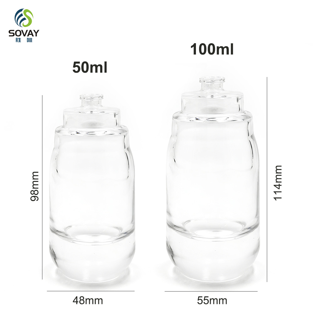 SW47 Empty Crimp Sloping Shoulders Blank Perfume Bottle 50ml 100ml Spray Glass Perfume Bottles