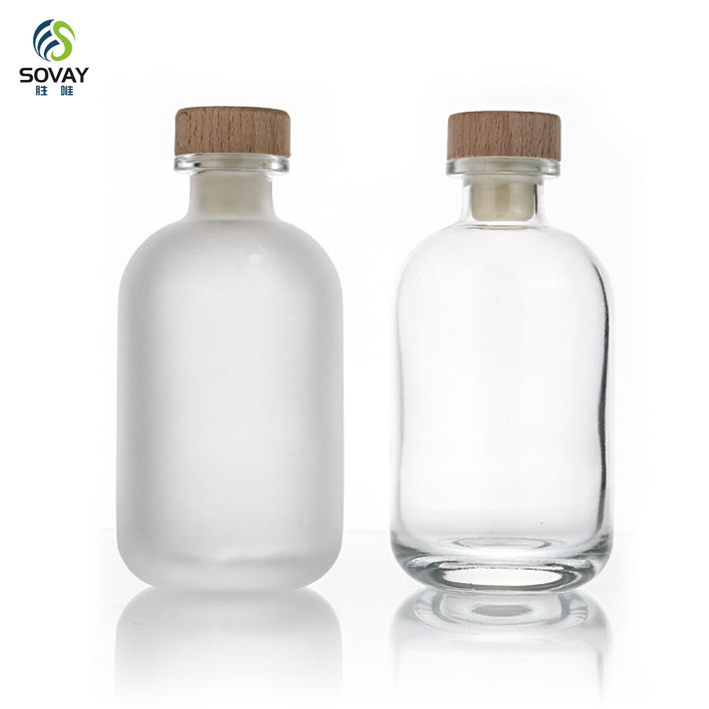 SW163 100ml 250ml 375ml 500ml Essential Oils Glass Aroma Diffuser Bottle Vodka Liquor Glass Bottle with Cap