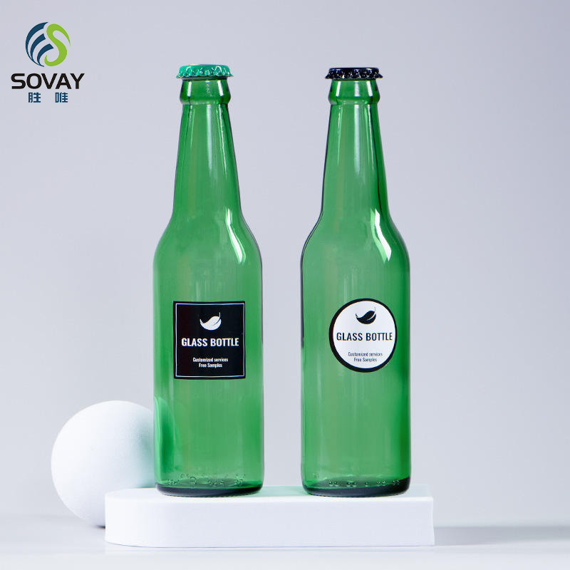 SB07N Factory Wholesale Custom Empty 330ml Green Clear Brown Amber Glass Beer Bottle