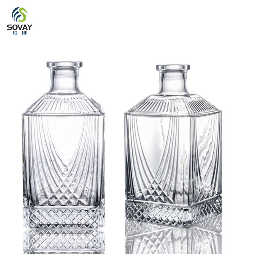 SW165 High Quality Square Customized 750 Ml Wine Bottles Vertical Glass Beer Beverage Drinking Storage Glass Wine Bottles