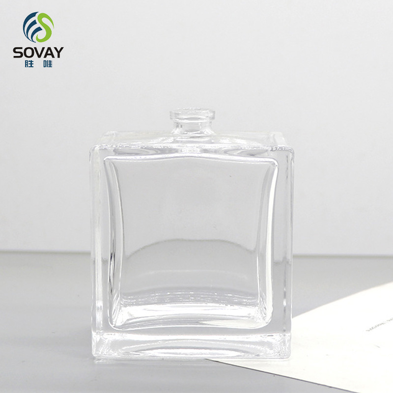 SP16 Factory Selling Clear Black Square Glass Cologne Bottle Empty Fragrance Perfume Bottle Packaging 30ml 50ml 100ml Perfume Bottles