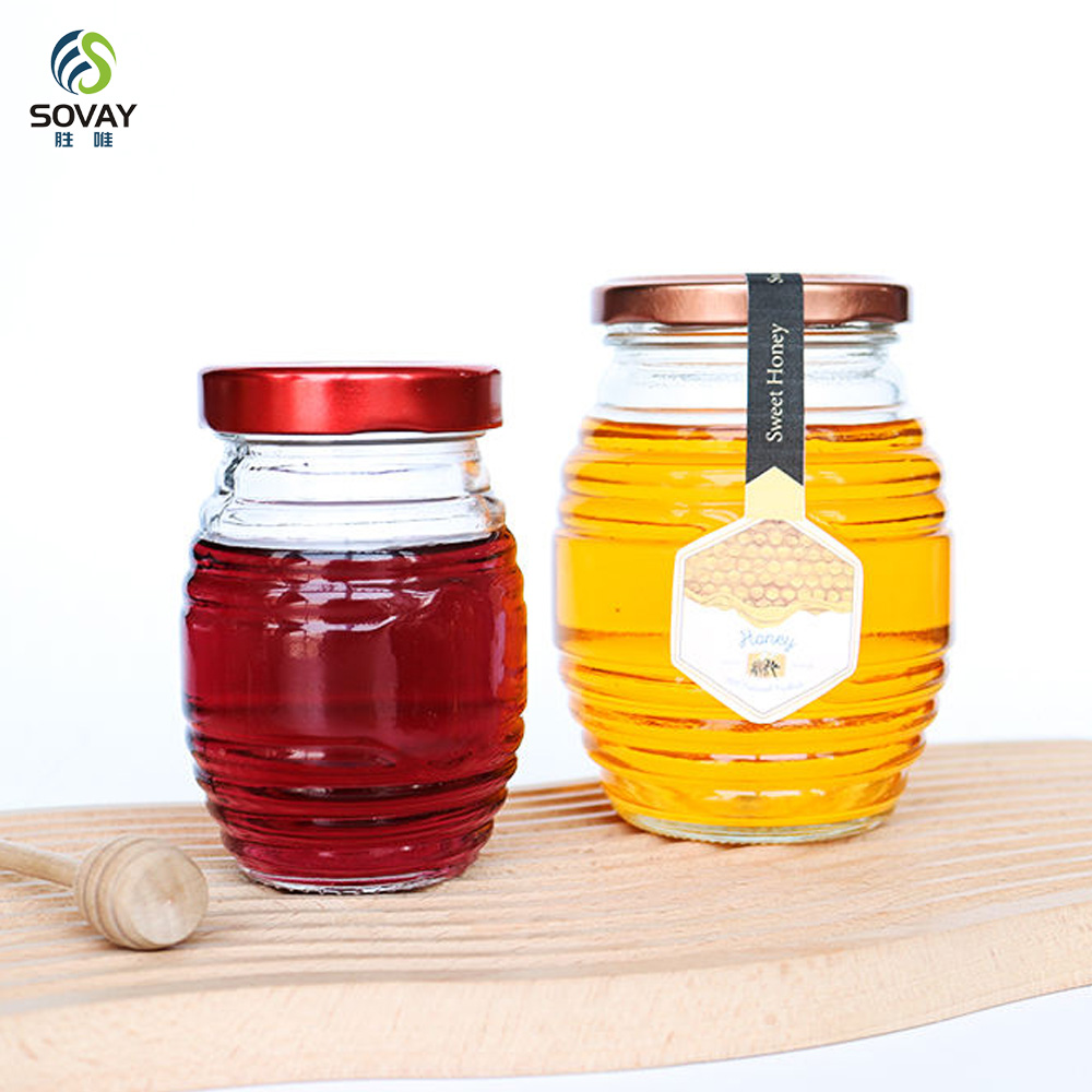 SG03 Empty 70ml 180ml 380ml 730ml Screw Glass Bee Storage Dispenser Jam Airtight Lid Bottle Pot Container Thread Beehive Honey Mason Jar