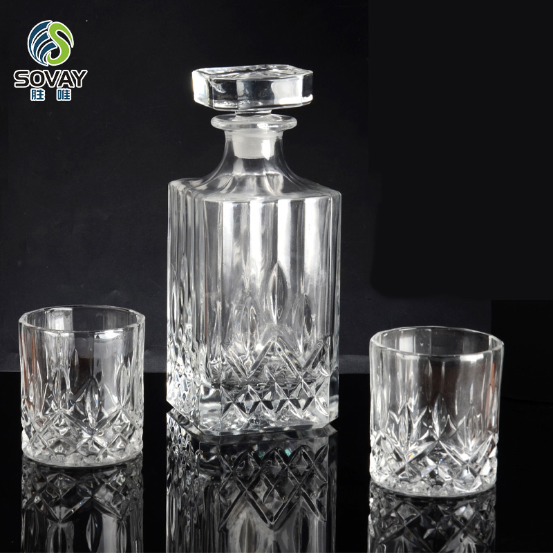 SW129N Hot Selling 700ml Screen Printed Whiskey Decanter Set with Rubber Stopper Best Price From China Factory for Tequila & Whisky