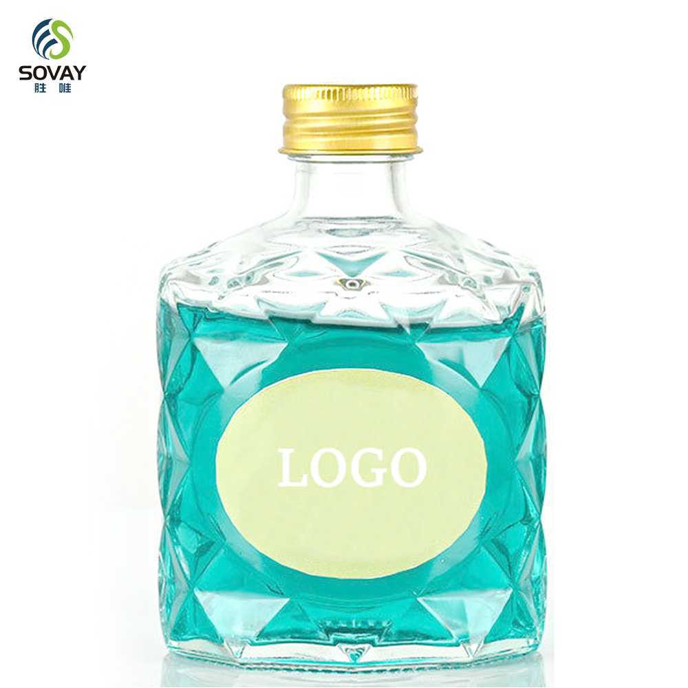 SW138N 50ml 100ml 200ml 250ml 350ml 500ml Empty Clear Fruit Juice Beverage Glassware Portable Wine Spirit Liquor Glass Bottle with Aluminum Cap