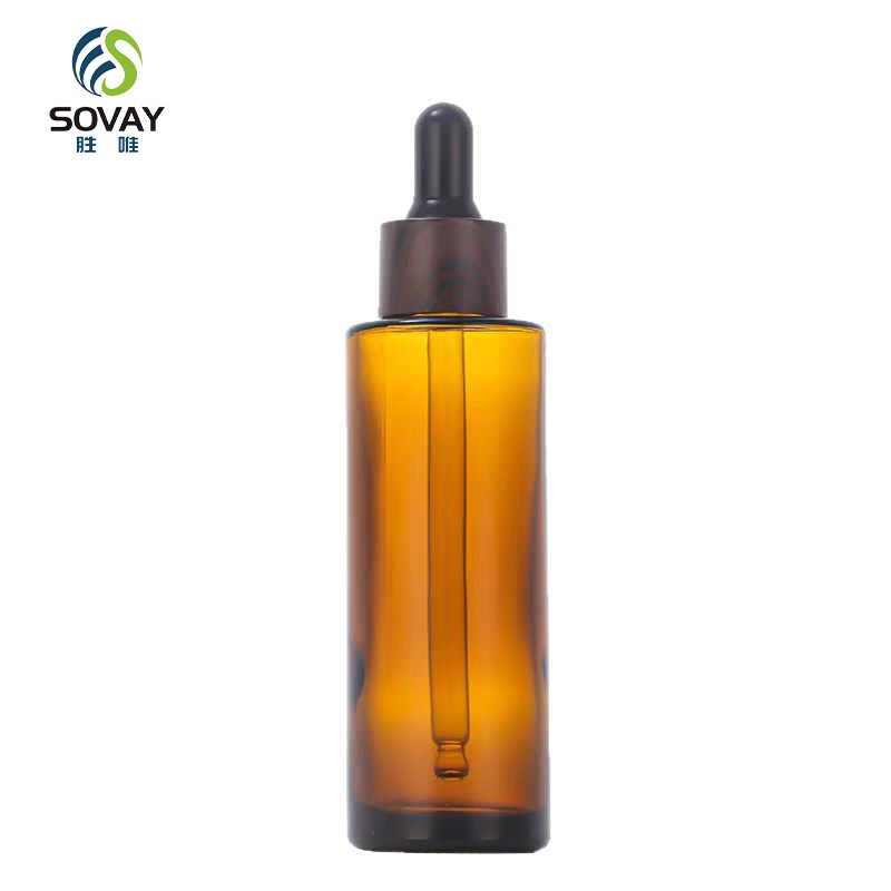 SE08 20ml 30ml 40ml 50ml 60ml 80ml 100ml Wholesale Brown Round Hand Body Amber Glass Lotion Bottle with Pump Spray