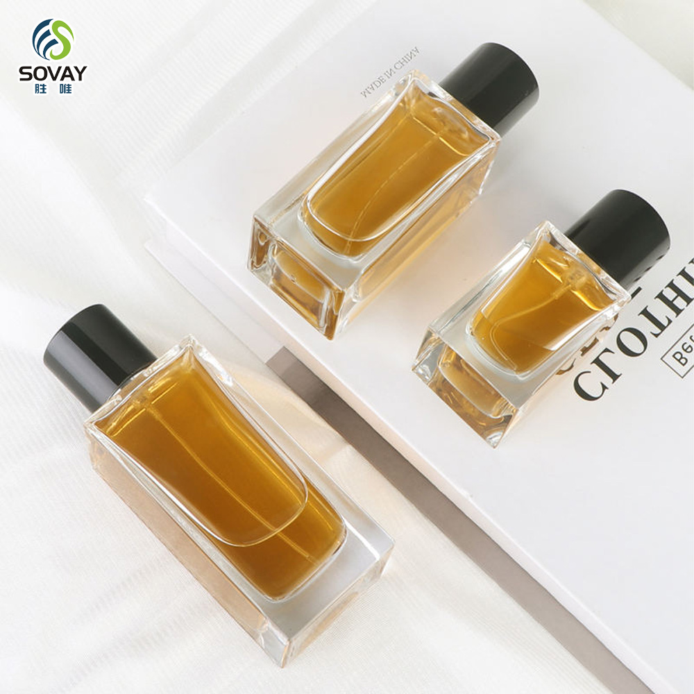 SP41 High Quality Wood Cover Emtpy Glass Perfume Bottle Wholesale 30ml 50ml 100ml Clear Glass Perfume Spray Bottle Wood Lid